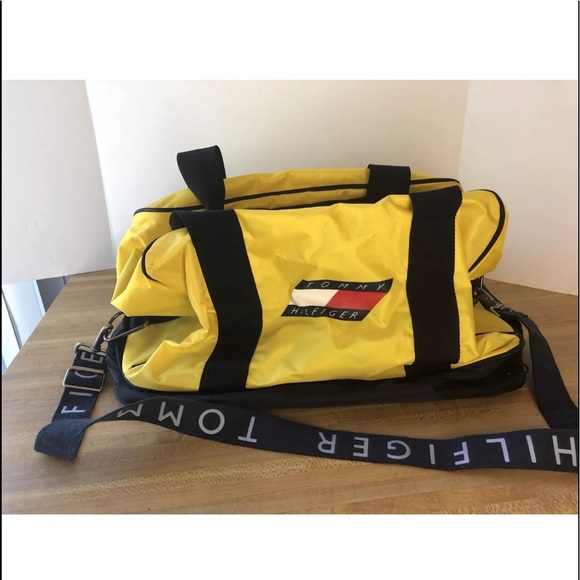 tommy hilfiger duffle bag yellow